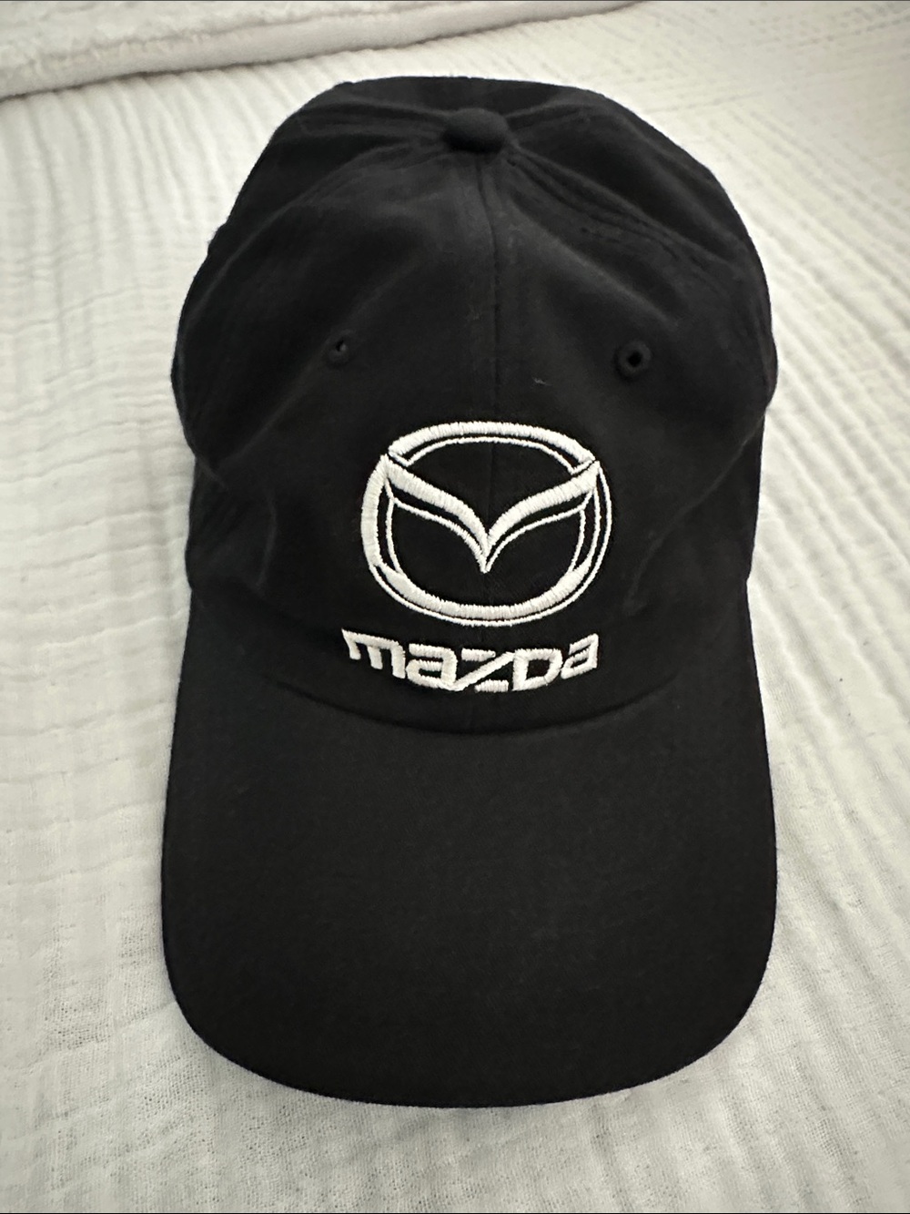 Mazda Black Baseball Cap with White Embroidered Logo